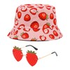 SLAXJNE 1 x strawberry bucket hat and 1 x strawberry