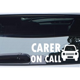 Car Sticker CARER ON CALL Health Worker Van Window Bumper Boot Door Decal