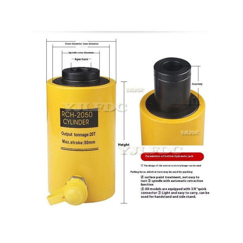 RCH-2050 잭 홀로우 플런저 램 유압식 중공 실린더 20톤 50mm