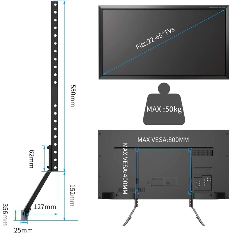Suptek Universal TV Stand Table Top Replacement TV Legs for