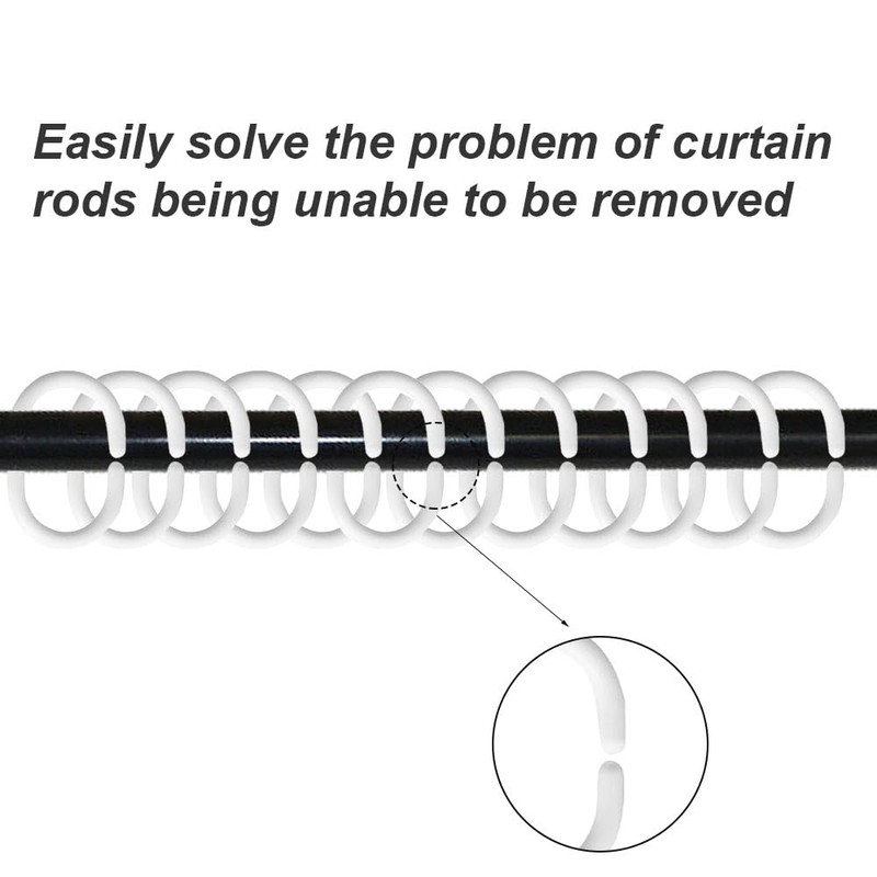 Shower Curtain Rings, 24 Pcs Plastic Shower Curtain Rings, Shower