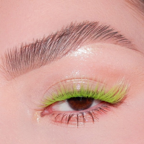 KARA BEAUTY NEON GREEN COLORED FABULASHES 3D Faux Mink (Synthetic) Strip Lashes