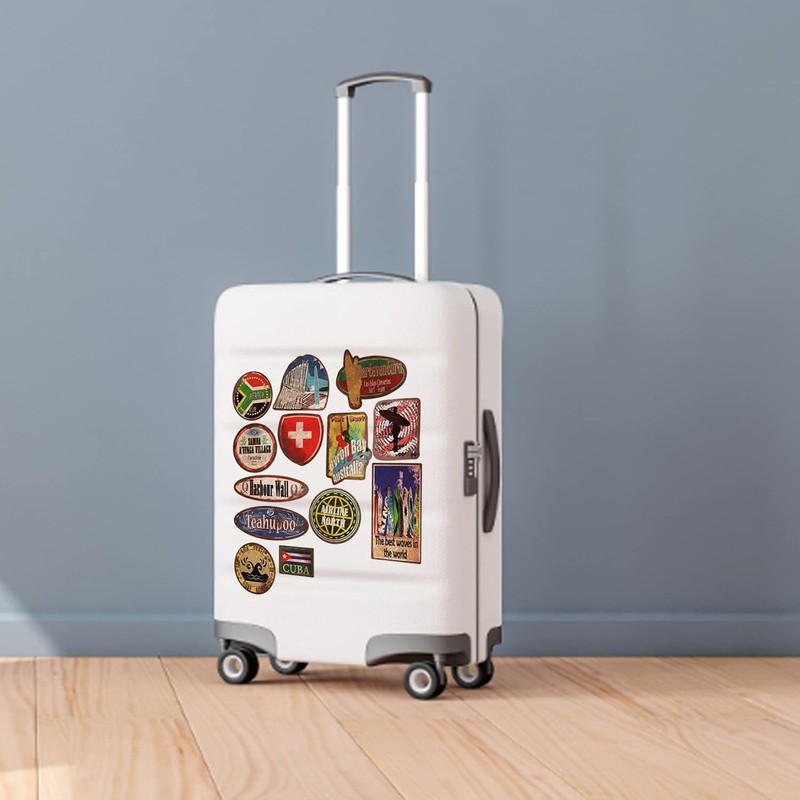 36pcs pegatinas de sello vintage de vinilo pegatinas de viaje