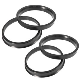 A ABSOPRO 4 pieces 67.1 to 74.1 mm wheel hubs centred rings plastic black