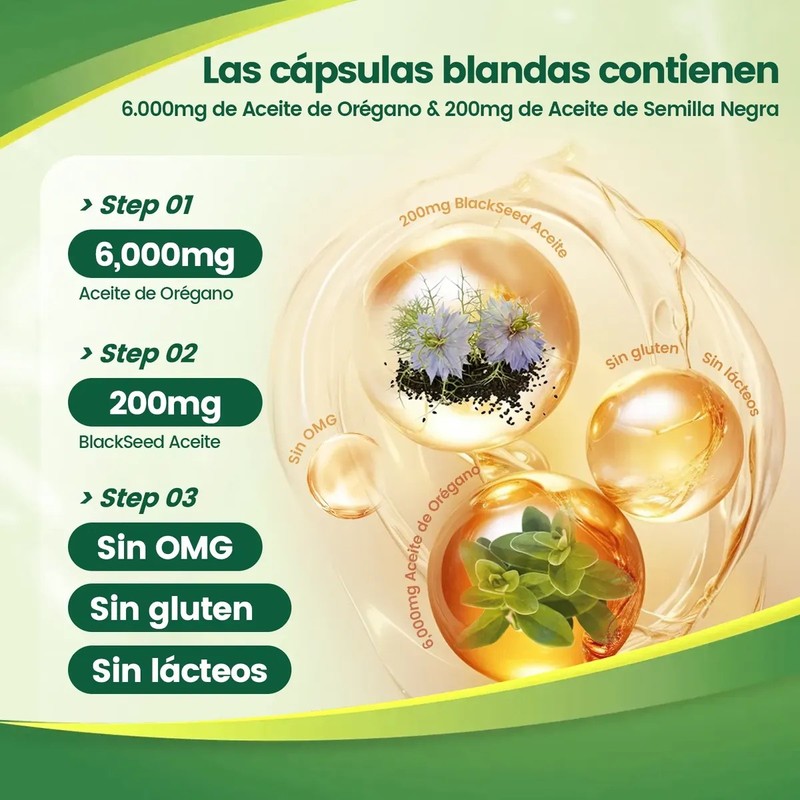 300cápsulas Con Aceite De Semilla Negra Aceite De Orégano
