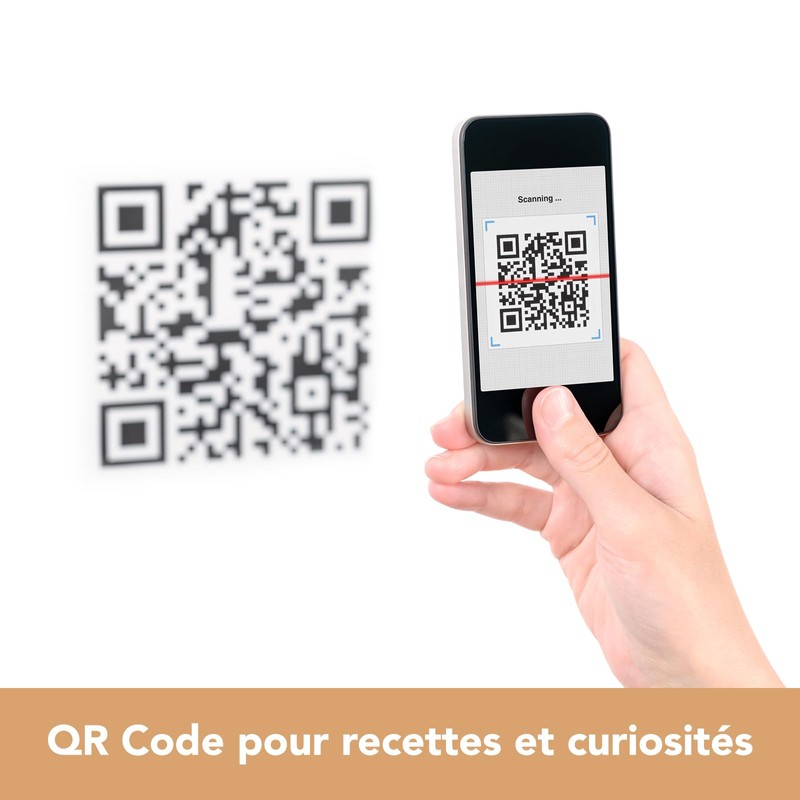 90 Etiquettes Epices Francais Noires, élégantes, imperméable, QR Code des