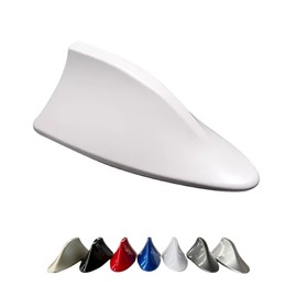 Vmingo Antena Aleta de Tiburon Universal Radio FMAm Seal Estereo para Auto Sedan Funcional Decorativo  Modelo 01 (Blanco)                             