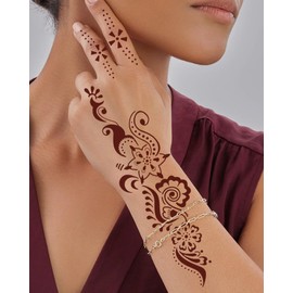 8 Sheets Tattoo Stencil Hollow Drawing Black Mehndi Body Art Template Tool Feather Flower