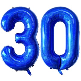 Blue 30 Number Balloons 40 Inch Giant Laser Navy Blue 30 Helium Balloons for 30th Boys Birthday Party Supplies 30th Anniversary Events Decorations