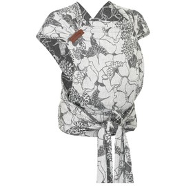 Hoppediz Hop-Tye Advanced - 4-in-1 Baby Carrier for Newborns from Birth - Halfbuckle Carrying Aid with Cloth Straps - Grows with Your Child up to 20 kg - Florence Design with Linen