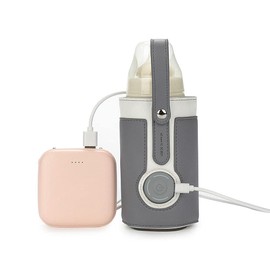 Bottle Warmer Bag Portable Baby Bottle Warmer Leather Three Gears Adjustable Heated Bottle Bag Car Portable Thermostat Heating Cup Cover (a)