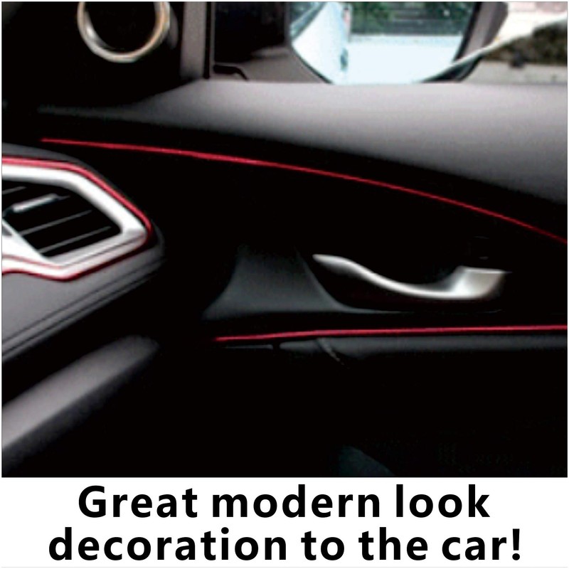 Mr.Brighton LED 40ft (12m) Chrome Red Car Interior Decorative Molding