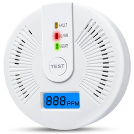 Carbon Monoxide Detector,Replaceable Battery CO Gas Monitor Alarm Detector with Digital LCD Display and Sound Warning for Home,Office(Batteries NOT Included)