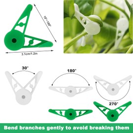RNHDLY Pack of 40 360° Adjustable Plant Benders, Plant Bender Clips, Low Stress Training Clips, Plant Stem Trainer Clips with 3 Metre Plant Tape for Plant Training, DIY Tool