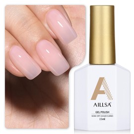 AILLSA Esmalte De Uñas En Gel Rosa Lechoso, Esmalte De Uñas En Gel Nude Natural, Esmalte Nude Translúcido De Color Claro, Esmalte De Uñas Rosa Neutro 