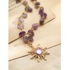 Sacina Purple Sun Choker, Freesize, Zinc Alloy, Stainless Steel, Nature