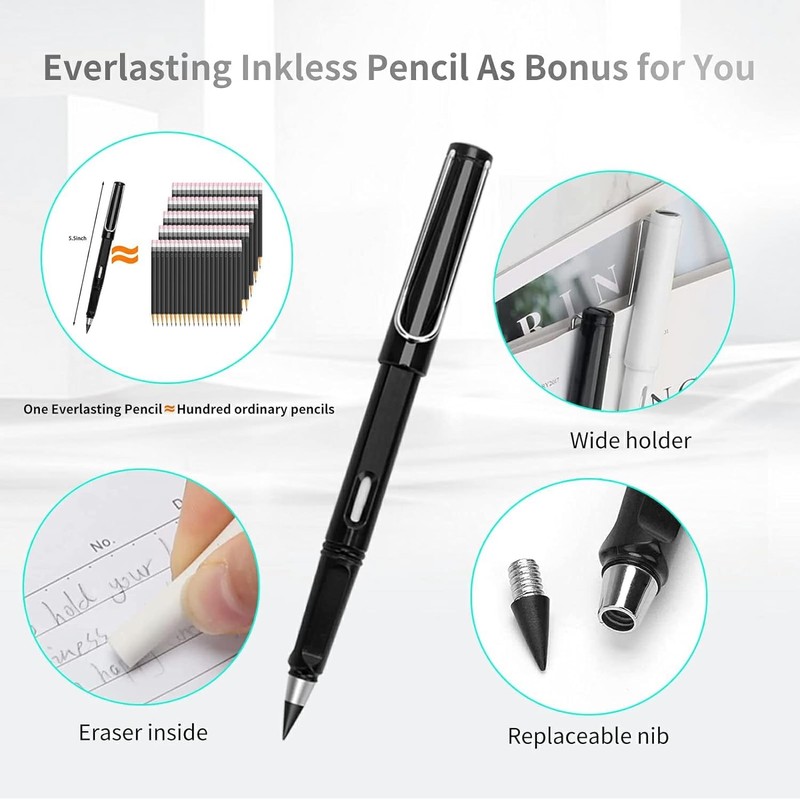 RAUEDWDJS Server Book for Waitress with Everlasting Pencil, Money Pocket