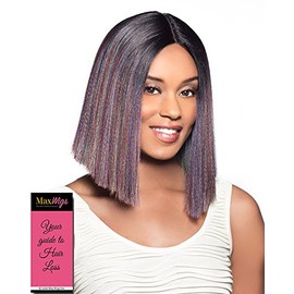 Pola Wig Color 4 Med Dark Brown - Foxy Lady Wigs Collar Length Bob Blunt Layers Synthetic African American Womens Lightweight Average Cap Bundle w/MaxWigs Hairloss Booklet