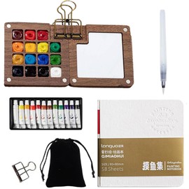 5 Pcs Pocket Artist Watercolour Travel Set, Mini Watercolour Paint Set Travel, Travel Watercolour Set, Pocket Watercolour Set, Mini Paint Set, Gift for Painters and Artists