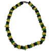 MM Real Chips Puka Shell Necklace 18" Jamaican Colors Black