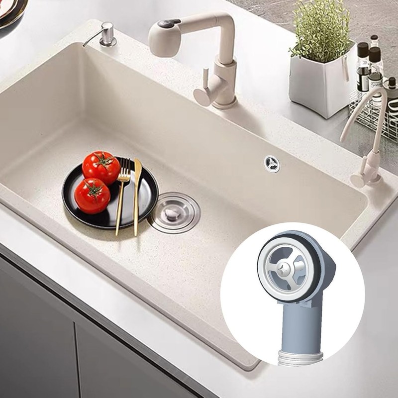 Round Overflow Pipe Kit - Adjustable 200-600mm Sink Overflow Tube