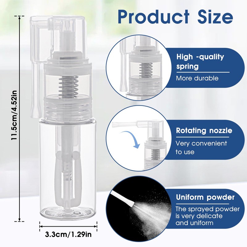 Jeffdad 2 Pcs Glitter Duster Sprayer, 35ml Edible Glitter Spray