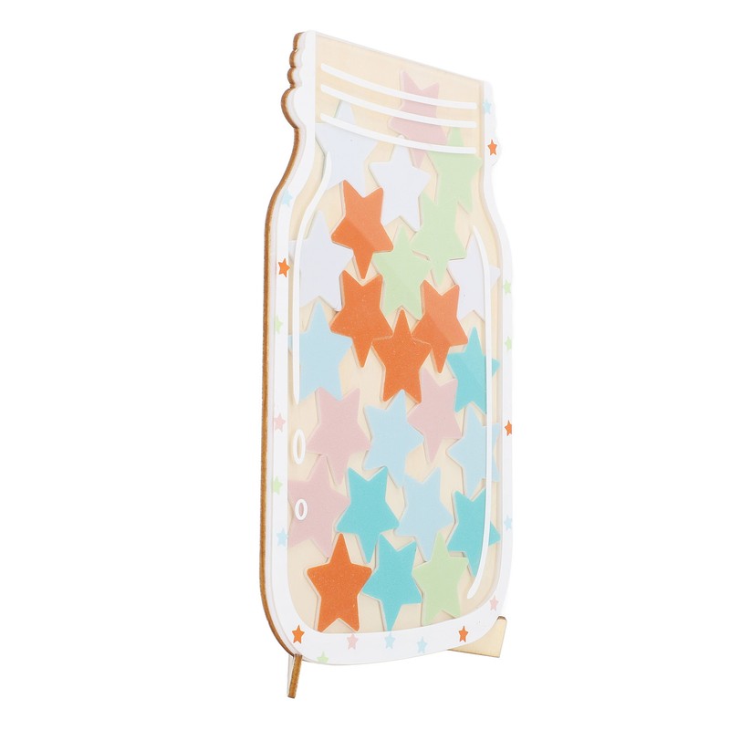 Star Reward Jar for Students Wooden Acrylic Bulletin Board Positive
