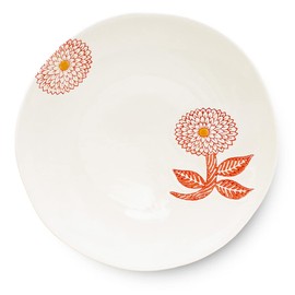 J-kitchens Shozan Kiln Plate, Large, Hasamiyaki, Made in Japan, Diameter Approx. 8.3 inches (21 cm), Dahlia, Red