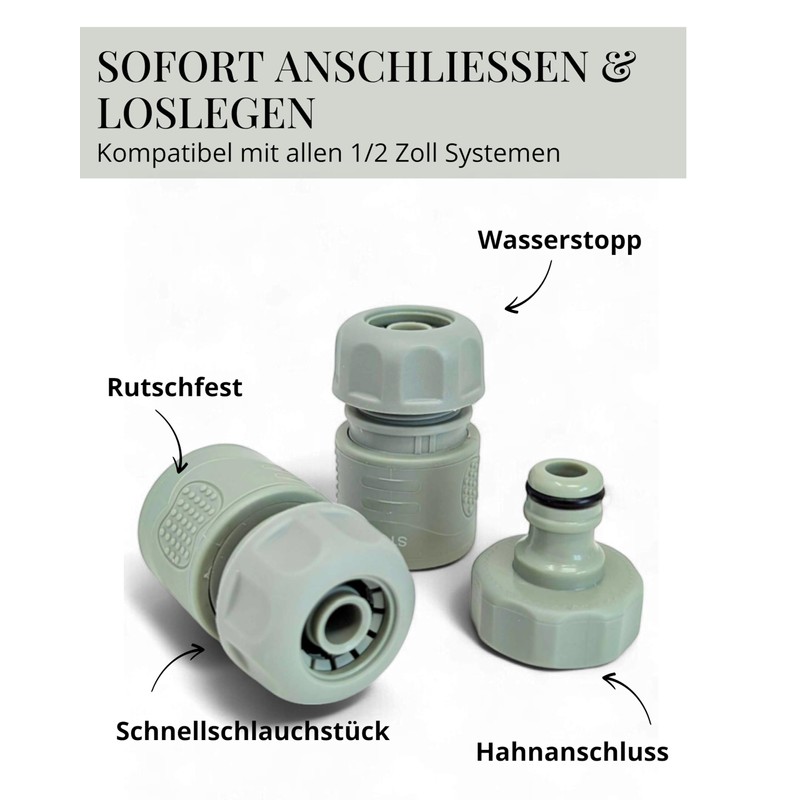 LIVLIG Garden Sprayer, Hose Connection Set, 1/2 Inch, Made of