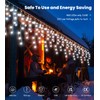 Icicle Outdoor Christmas Lights,460LED 17.5M/57ft Christmas Decorations Lights Plug in,Cool