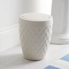 Addis 518030 Diamond Style Round Swing Lid Bathroom Bin, White