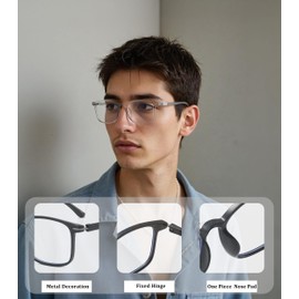 KLYNO-KLYNO Reading Glasses for Women/Men, 3 Pairs Eyeglasses, Blue Light Readers, Computer Eye Glasses, Computer Readers+2.5