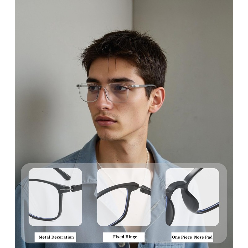 KLYNO-KLYNO Reading Glasses for Women/Men, 3 Pairs Eyeglasses, Blue Light