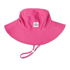 Baby Toddler Sun Hat,Kids Summer UPF 50+ Foldable Beach Bucket Hat for Boys Girls Children 6-24 Months Rose Red