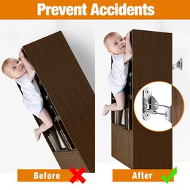 6 Packs Anti-Tip Furniture Straps Kit, Safety Furniture Wall Anchors Kit for Baby Child Proofing & Pet Protecting,Anti-Shedding, Secure Bookshelf, Cabinet, Dresser