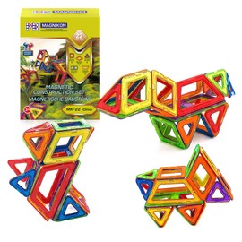 MK MAGNIKON MAGNIKON Magnetic Building Blocks, Magnetic Building Set MK-17 The Race, 17 Pieces, Standard Size, Building Blocks, Magnetic Building Blocks, Construction Toy (Dino 22 Pieces)