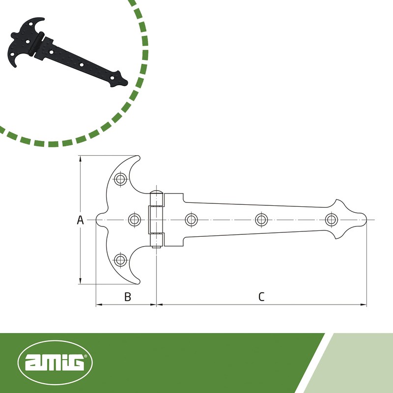 AMIG – Hinge 551 – 120 x 1.5 Black