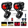 2 Faros Luces Led Auxiliares 4 Modos Lupa Para Moto