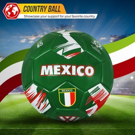 Vizari Country Soccer Ball with Long-Lasting Air Retention Bladder and Machine-Stitched Panels | Consistent Bounce for Passing and Shooting | Eye-Catching National Colors Design
