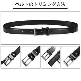 Doopai Men's Belt, Business Belt, Large Size, Comfort, Adjustable Fit, Suit Belt, 41.3 - 59.1 inches (105 - 150 cm), Gift Box Included, Father's Day, Gift Box Included, Black