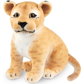 BRUBAKER Lioness Cuddly Toy - 30 cm Stuffed Toy Lion - Baby Plush Toy Predatory Cat Sitting - Children's Plush Toy - Brown