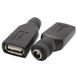 Audio Fan USB Converter Adapter USB Type A (Female) to DC Plug Φ5.5mm * Φ2.1mm Set of 2