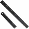 2 Pcs 30cm&15cm Metal Ruler, Stainless Steel Ruler Black Metal