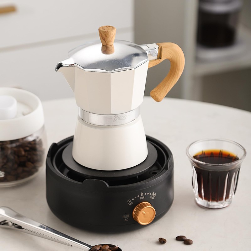 Bincoo Espresso Maker Stovetop,Camping Moka Pot 2 Cup/120ML,Stove Top Espresso