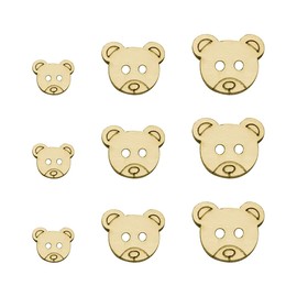 Tabanzhe Teddy Bear Buttons-120PCS Sewing Wooden Bear Buttons Cardigan Buttons DIY Crafts 2 Hole Wood Buttons for Knitted Clothes Handmade Crafting Decor