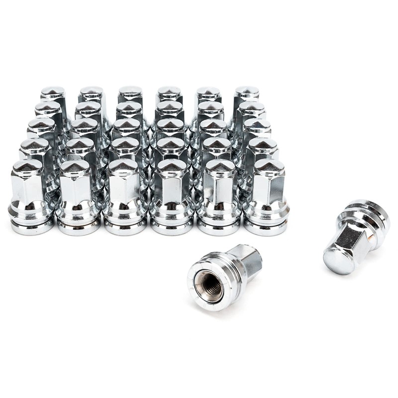 32PCS Wheel Lug Nut (Chrome) of 14x1.5 Lug Nuts Fit