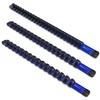 Olsa Tools Aluminum Socket Organizer, 3pc Set - Blue Socket