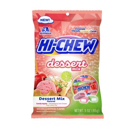 HI-CHEW Dessert Mix, 6 Bags, 3oz Each - Apple, Key Lime Pie, Strawberry Ice Cream - Unique Fun Soft & Chewy Candy - Immensely Creamy Fruity Candy Flavors - Individually Wrapped for Sharing
