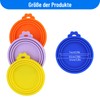 EMMALOUISESMITH 4 Stück(4 Farben) Bunt Tierfutter-Dosendeckel,Universal-Silikon-Dosendeckel, Silikon Deckel für Tierfutterdosen,