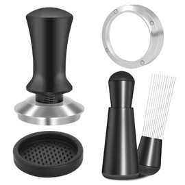 Reoszeank 51mm Espresso Accessories Kit, Spring Loaded Calibrated Tamper, WDT Tool and Dosing Funnel Set Fits Delonghi 51 mm Espresso Coffee Machines and Portafilter
